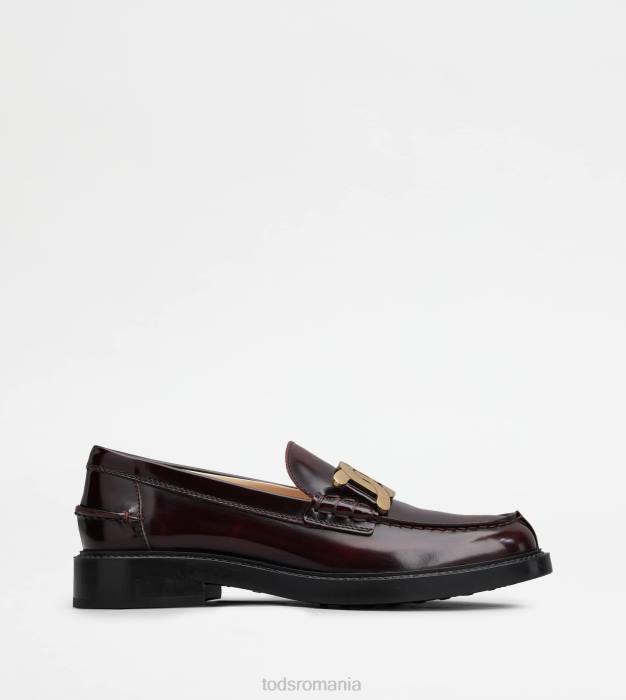 mocasini din piele femei Tod's 080D24 Burgundia