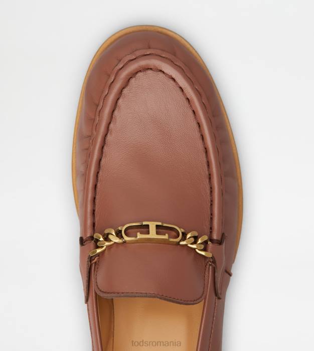 mocasini din piele femei Tod's 080D27 maro