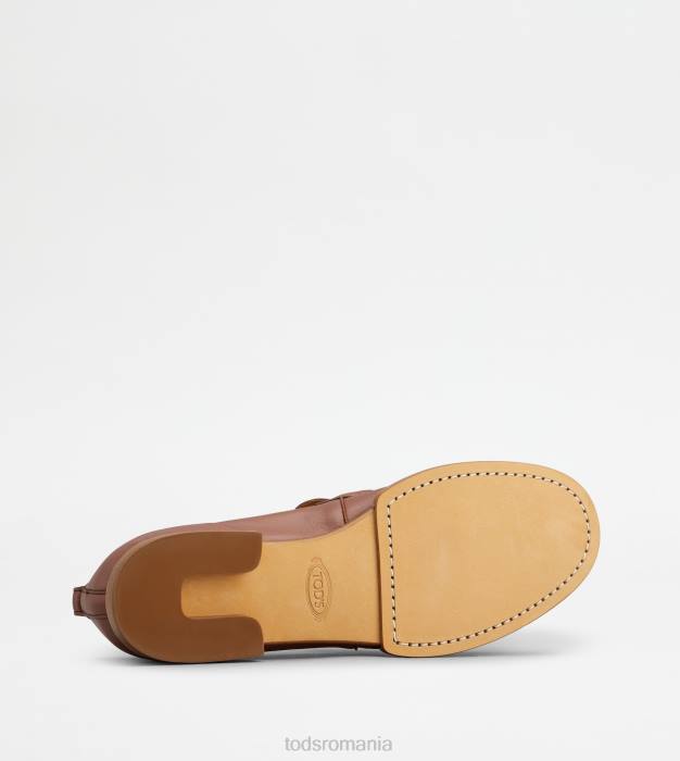 mocasini din piele femei Tod's 080D27 maro