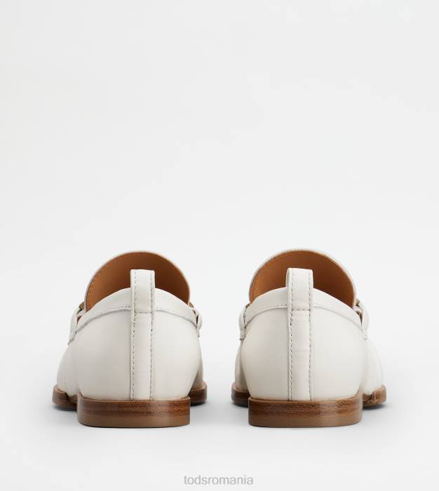 mocasini din piele femei Tod's 080D29 alb