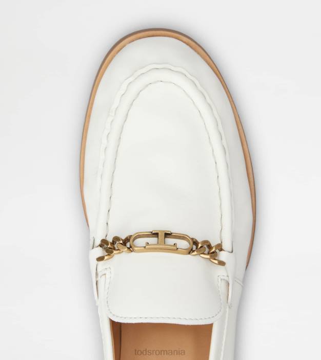 mocasini din piele femei Tod's 080D29 alb