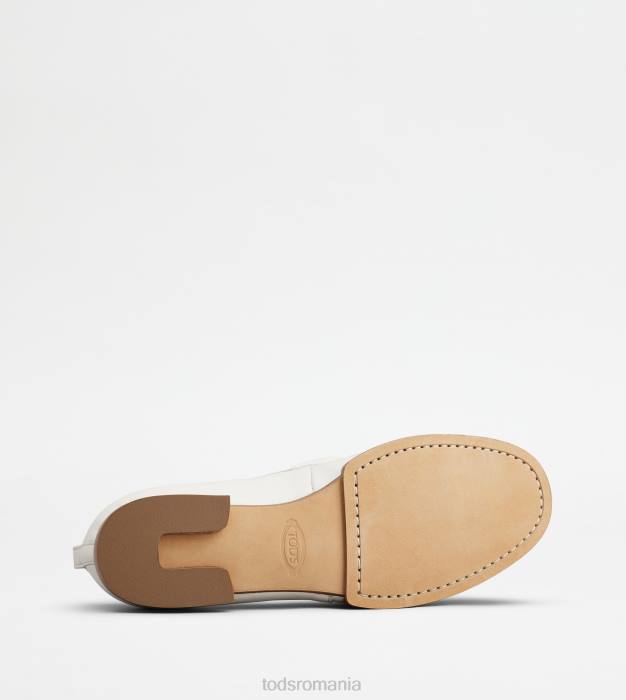 mocasini din piele femei Tod's 080D29 alb