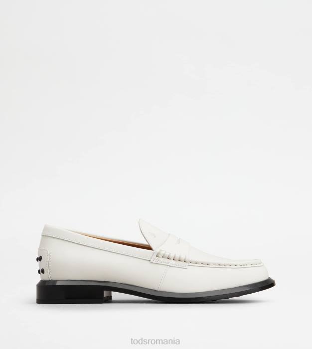 mocasini din piele femei Tod's 080D35 alb