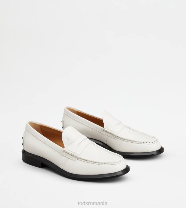 mocasini din piele femei Tod's 080D35 alb