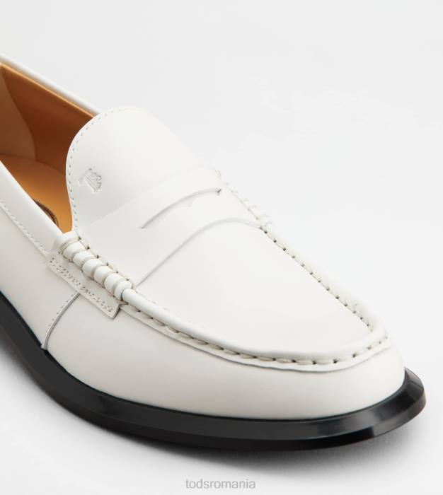 mocasini din piele femei Tod's 080D35 alb
