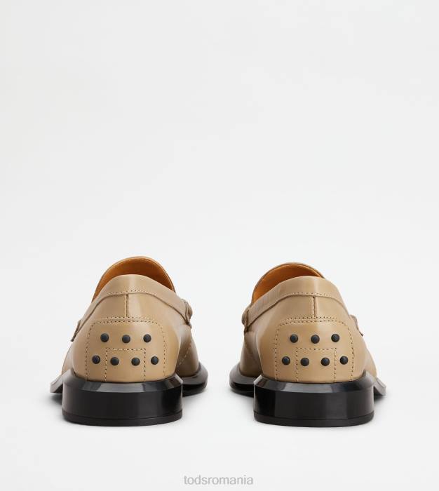mocasini din piele femei Tod's 080D37 bej