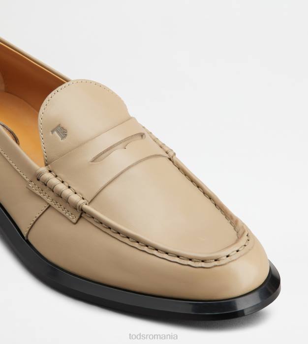 mocasini din piele femei Tod's 080D37 bej