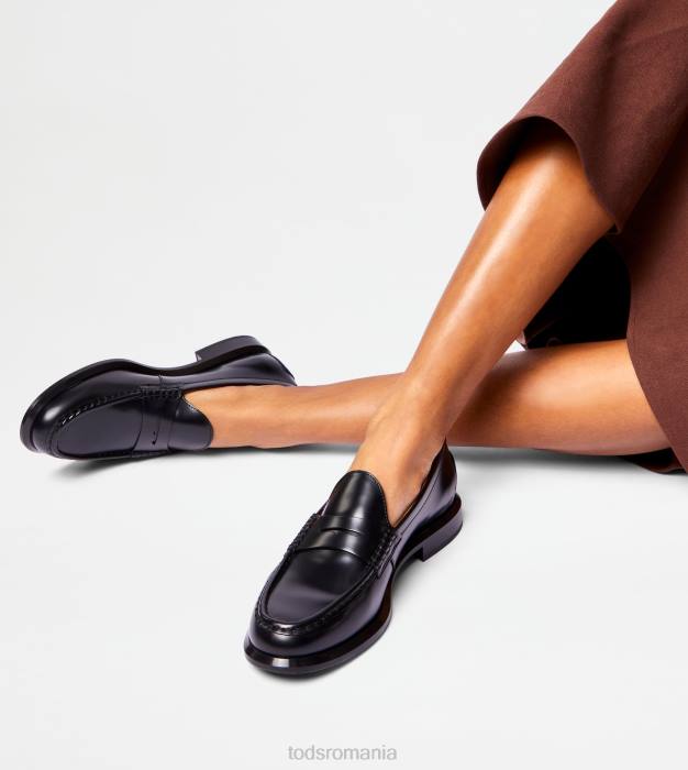 mocasini din piele femei Tod's 080D38 negru