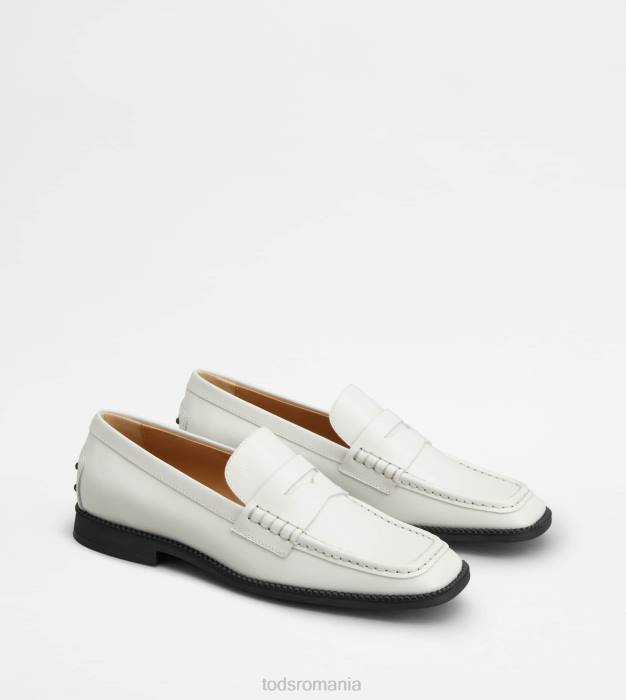 mocasini din piele femei Tod's 080D48 alb