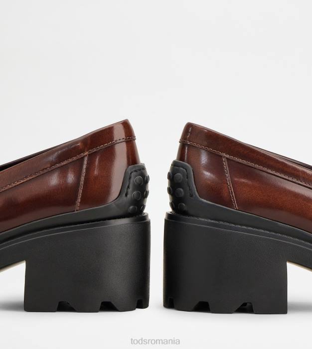 mocasini din piele femei Tod's 080D49 maro