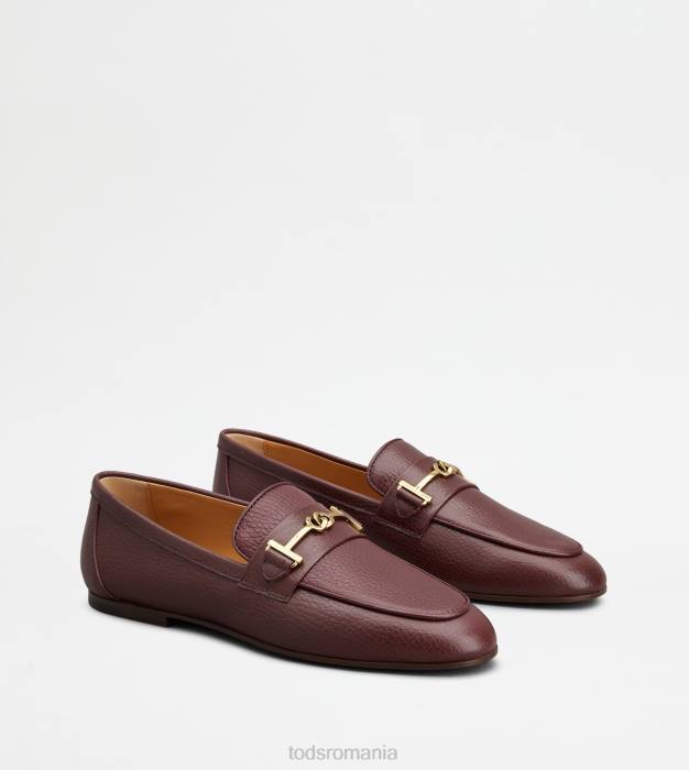 mocasini din piele femei Tod's 080D50 Burgundia