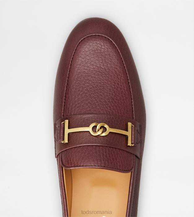 mocasini din piele femei Tod's 080D50 Burgundia