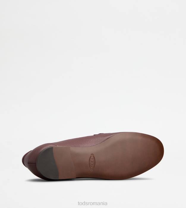 mocasini din piele femei Tod's 080D50 Burgundia