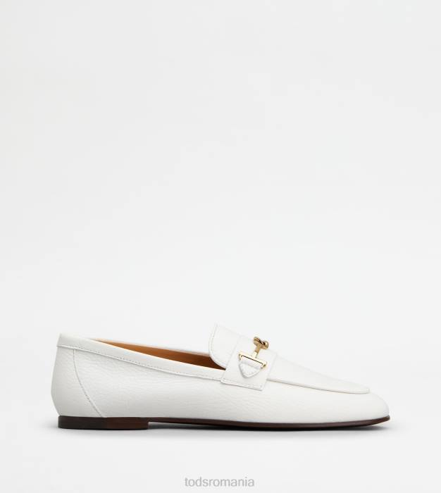 mocasini din piele femei Tod's 080D51 alb
