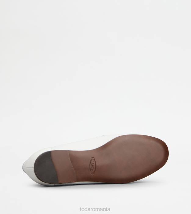 mocasini din piele femei Tod's 080D51 alb
