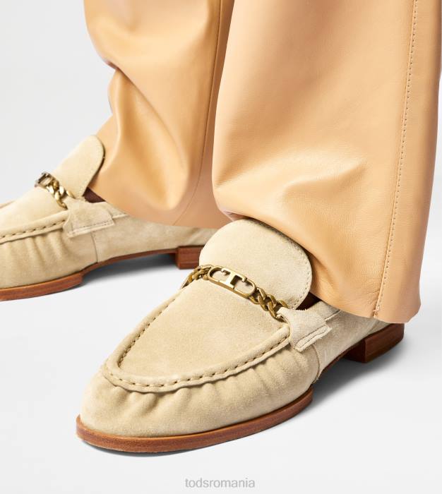 mocasini din piele intoarsa femei Tod's 080D31 bej