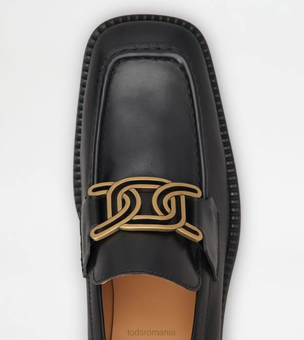 mocasini kate din piele cu toc femei Tod's 080D1 negru