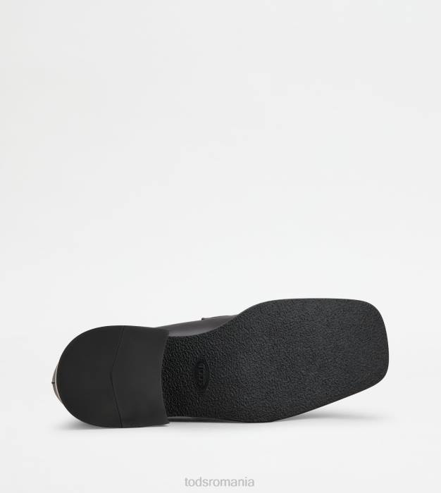 mocasini kate din piele cu toc femei Tod's 080D1 negru