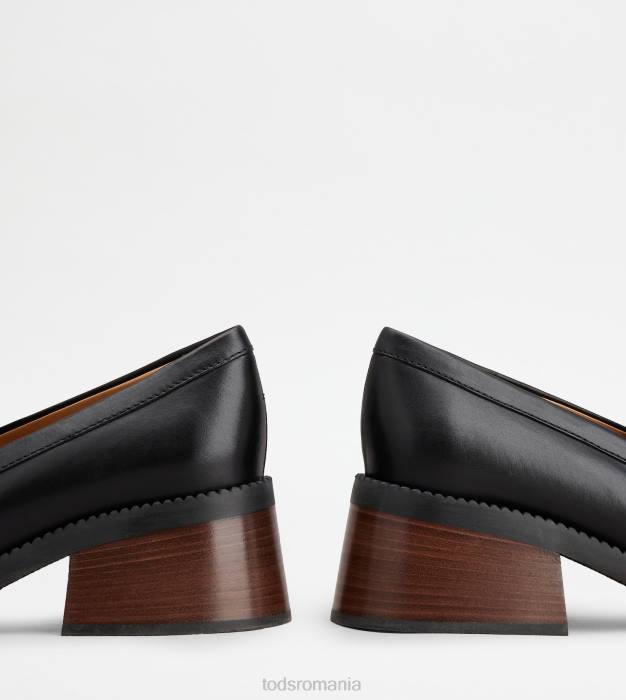 mocasini kate din piele cu toc femei Tod's 080D1 negru