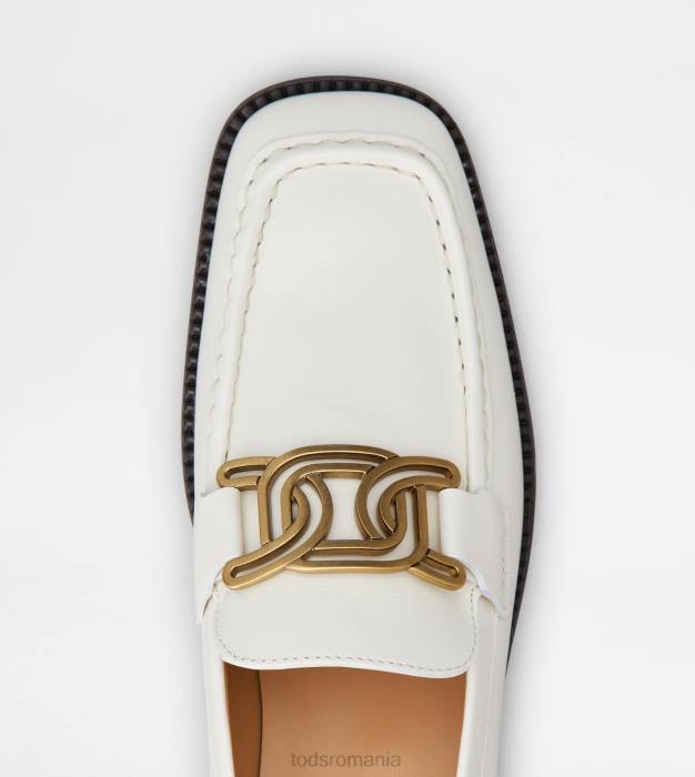 mocasini kate din piele femei Tod's 080D45 alb