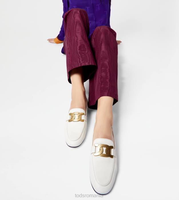 mocasini kate din piele femei Tod's 080D52 alb