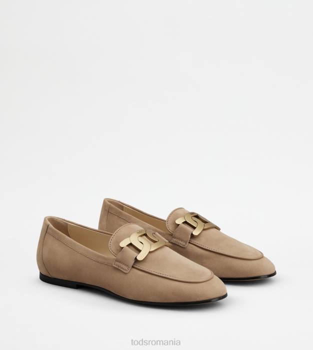 mocasini kate din piele intoarsa femei Tod's 080D53 bej