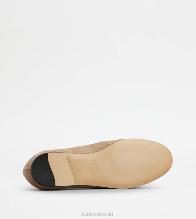 mocasini kate din piele intoarsa femei Tod's 080D53 bej