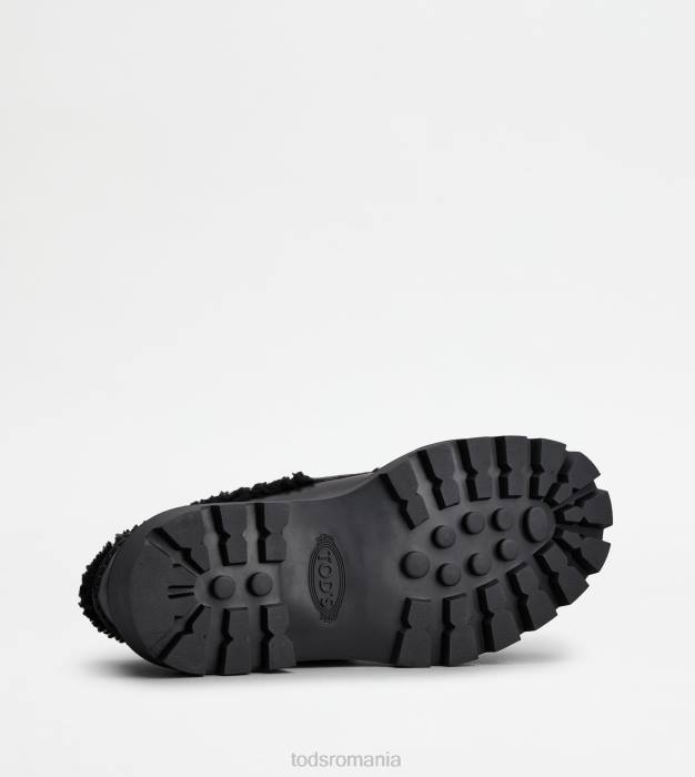 mocasini kate din piele si piele de oaie femei Tod's 080D36 negru