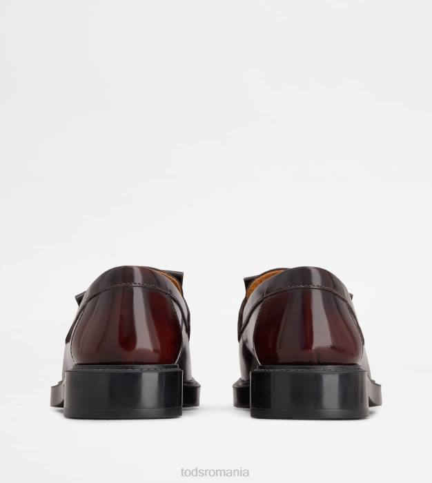 t mocasini atemporali din piele femei Tod's 080D9 Burgundia
