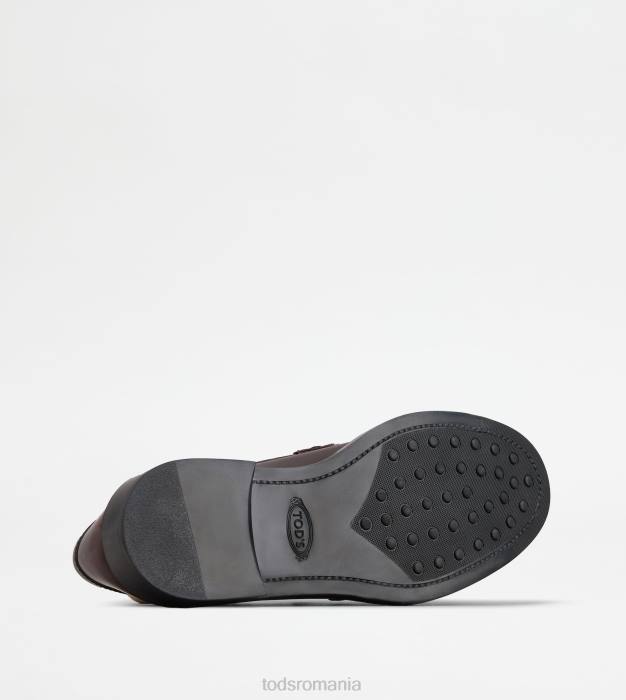 t mocasini atemporali din piele femei Tod's 080D9 Burgundia
