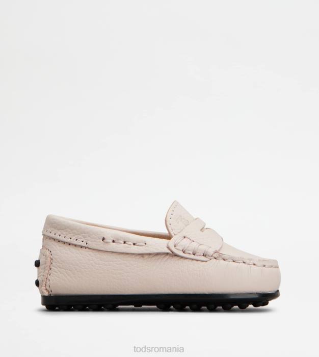 pantofi de conducere gommino junior city din piele femei Tod's 080D629 roz