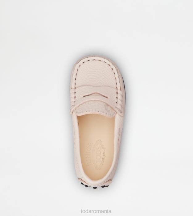 pantofi de conducere gommino junior city din piele femei Tod's 080D629 roz