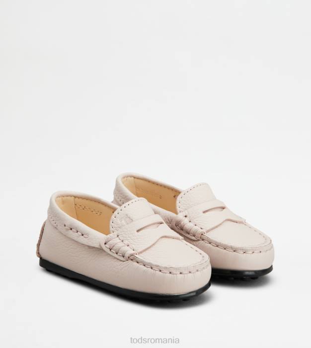 pantofi de conducere gommino junior city din piele femei Tod's 080D629 roz