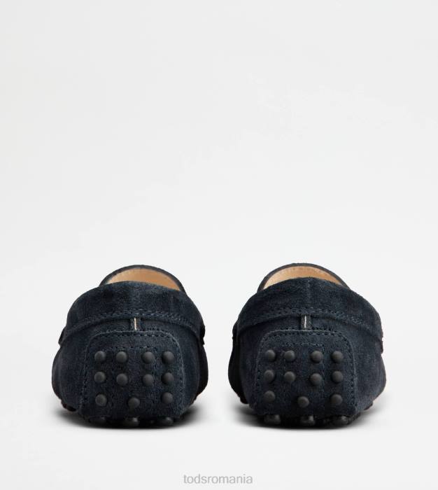 pantofi de conducere gommino junior din piele intoarsa femei Tod's 080D627 albastru