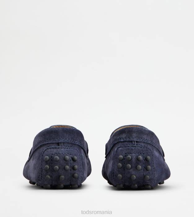 pantofi de conducere gommino junior din piele intoarsa femei Tod's 080D631 albastru