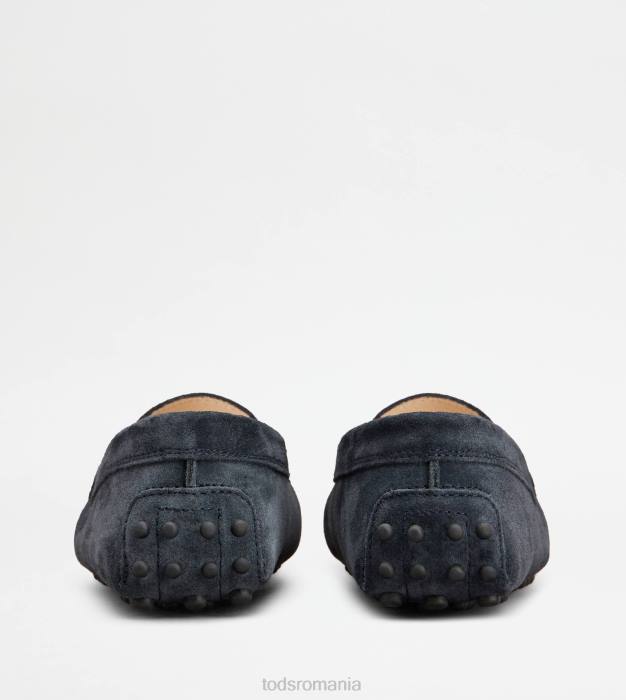 pantofi de conducere gommino junior din piele intoarsa femei Tod's 080D633 albastru