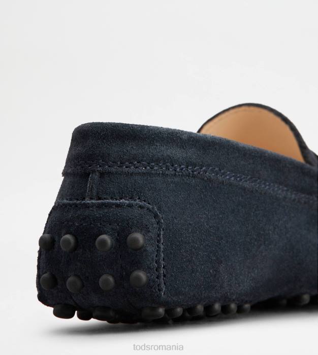 pantofi de conducere gommino junior din piele intoarsa femei Tod's 080D633 albastru