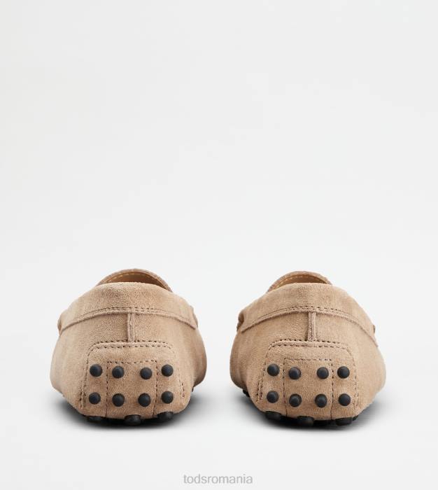 pantofi de conducere gommino junior din piele intoarsa femei Tod's 080D639 maro