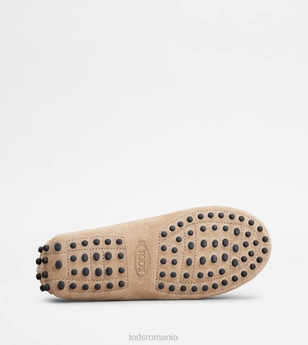 pantofi de conducere gommino junior din piele intoarsa femei Tod's 080D639 maro