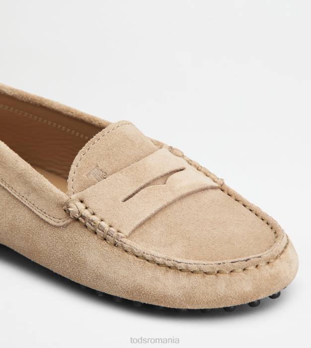 pantofi de conducere gommino junior din piele intoarsa femei Tod's 080D639 maro