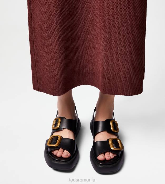 sandale din piele femei Tod's 080D207 negru
