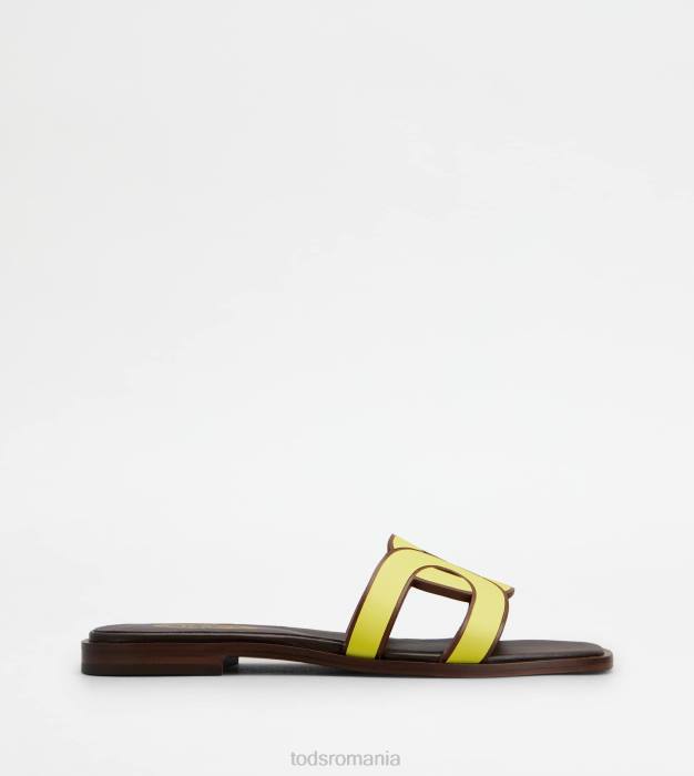 sandale din piele femei Tod's 080D213 galben
