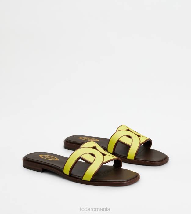 sandale din piele femei Tod's 080D213 galben