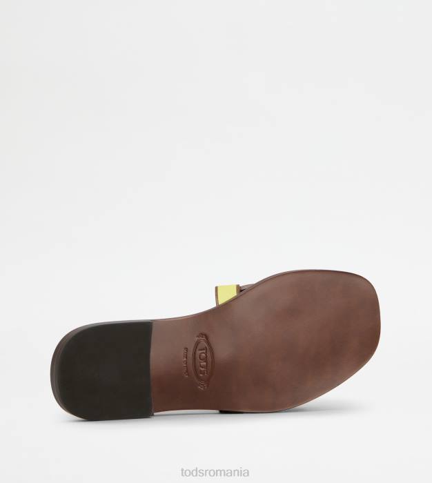 sandale din piele femei Tod's 080D213 galben