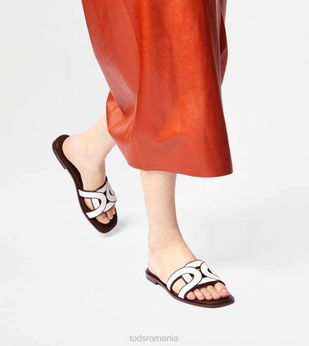 sandale din piele femei Tod's 080D215 alb