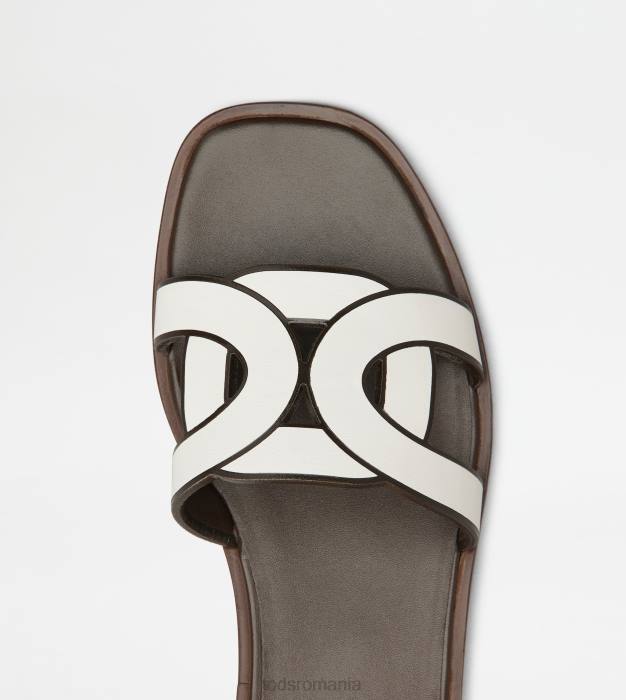 sandale din piele femei Tod's 080D215 alb