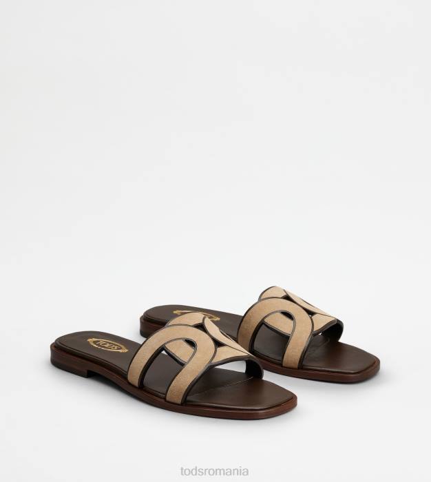 sandale din piele intoarsa femei Tod's 080D214 maro