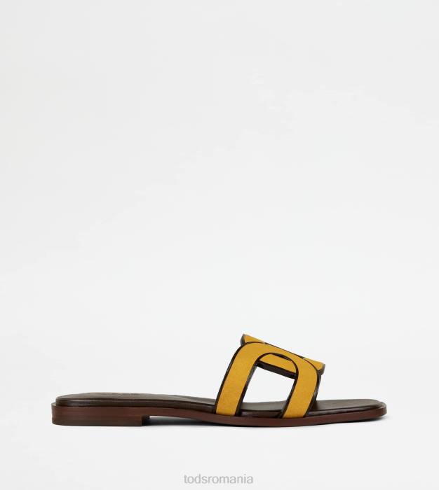 sandale din piele intoarsa femei Tod's 080D217 galben