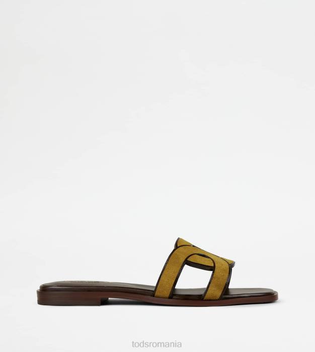 sandale din piele intoarsa femei Tod's 080D218 verde