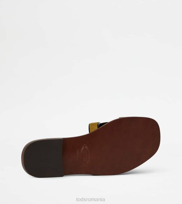 sandale din piele intoarsa femei Tod's 080D218 verde